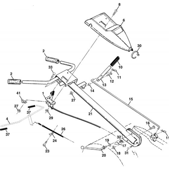 Handle & Controls Assembly for Husqvarna CRT 83 Cultivator/Tiller