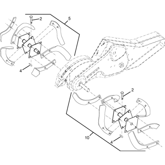 Tine Assembly for Husqvarna CRT 900 L Cultivator/Tiller