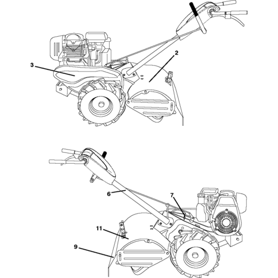 Decals for Husqvarna CRT 900 LS Cultivator/Tiller