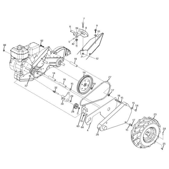 Mainframe (Left) Assembly for Husqvarna CRT 1350 LS Cultivator/Tiller