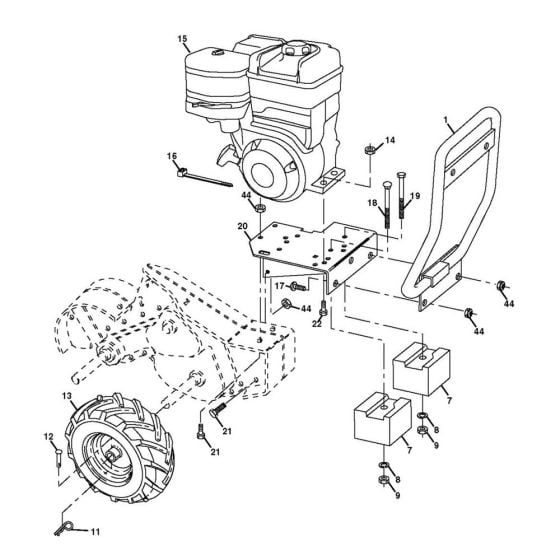 Mainframe (Right) Assembly for Husqvarna CRT 1350 LS Cultivator/Tiller