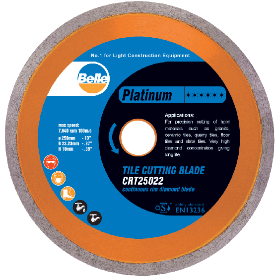 Continuous Rim Tile Cutting Blade, Size: 200 x 25mm - CRT20025