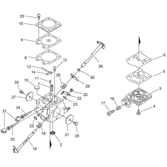 Carburettor for ECHO CS-320TES Chainsaw