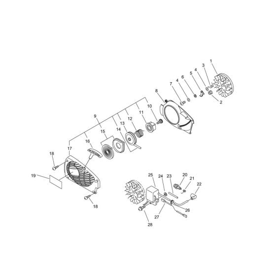 Starter, Magneto for ECHO CS-350WES Chainsaw