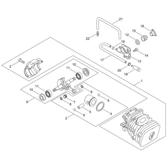 Cylinder, Piston, Crankshaft for ECHO CS-362TES Chainsaw