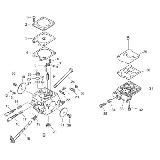 Carburettor (S/N 35008141 and before) for ECHO CS-3700ES Chainsaw