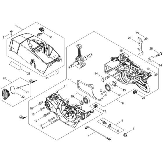 Crankcase for ECHO CS-4310SX Chainsaw