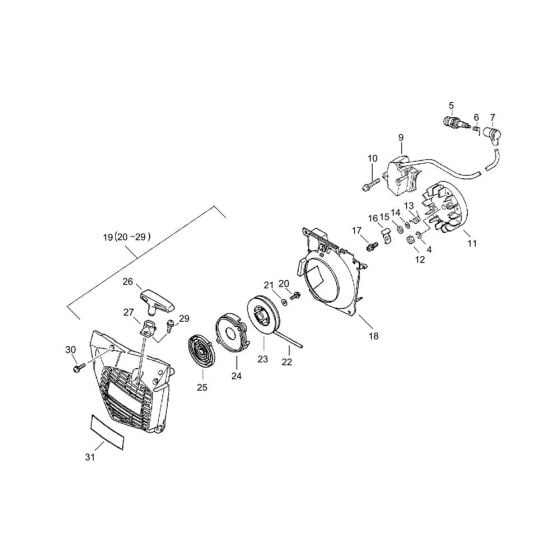 Starter, Magneto for ECHO CS-4400 Chainsaw