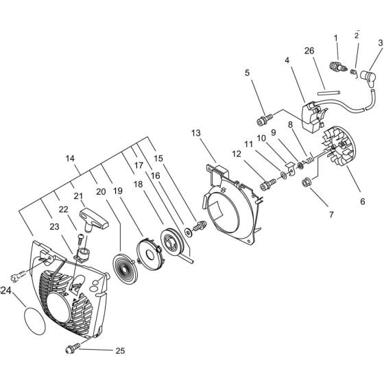 Starter, Magneto for ECHO CS-450 Chainsaw