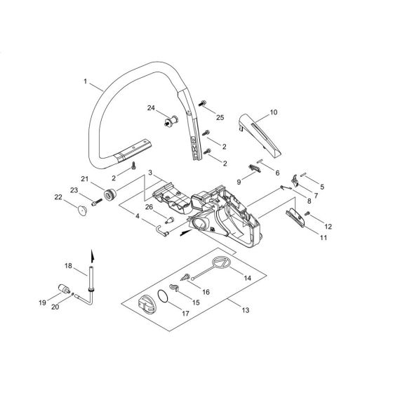 Handle for ECHO CS-490ES Chainsaw