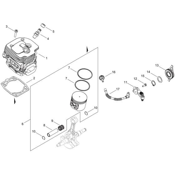 Cylinder for ECHO CS-7310SX Chainsaw