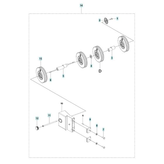 Wheel Bracket Assembly -1 for Husqvarna CS 10 Wire Saw