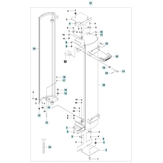 Wheel Guard Assembly for Husqvarna CS 10 Wire Saw