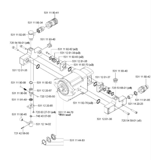 Motor Assembly for Husqvarna CS 2512 Wire Saw