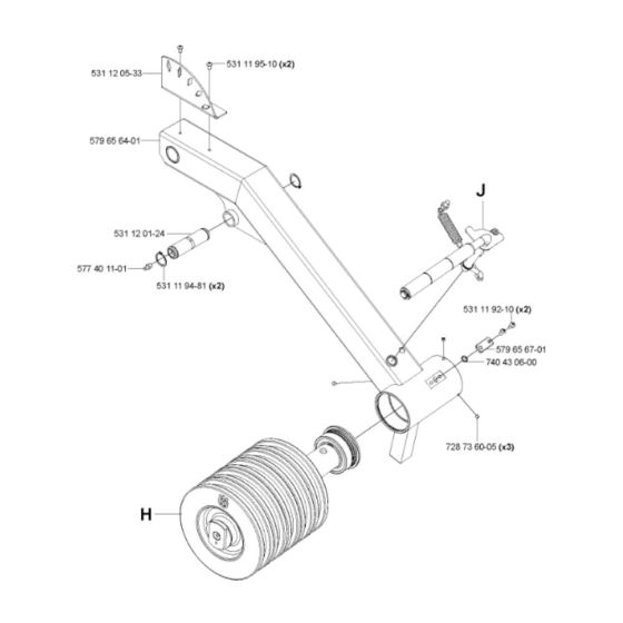 Pivoting Arm Assembly for Husqvarna CS 2512 Wire Saw