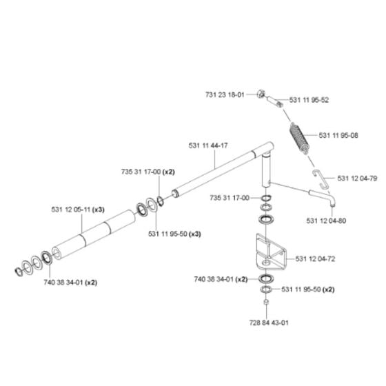 Shaft Assembly -2 for Husqvarna CS 2512 Wire Saw