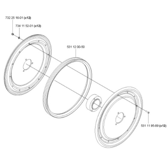 Drive Wheel Assembly for Husqvarna CS 2512 Wire Saw