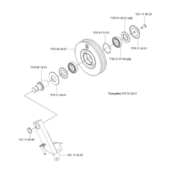 Guide Wheel Assembly for Husqvarna CS 2512 Wire Saw