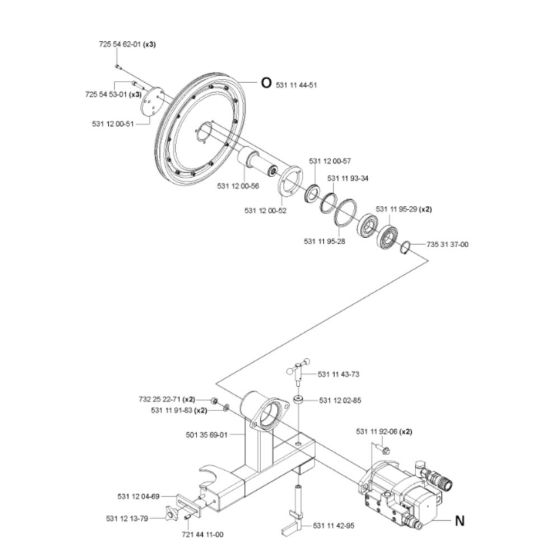 Drive Assembly for Husqvarna CS 2512 Wire Saw