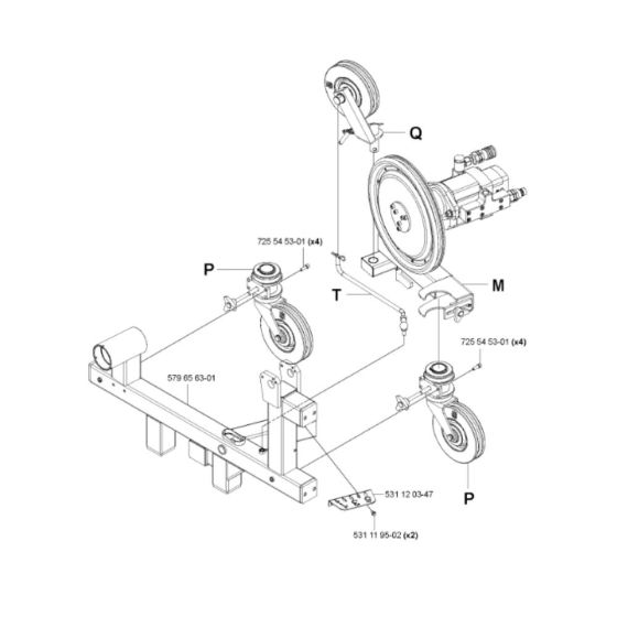 Frame Assembly for Husqvarna CS 2512 Wire Saw