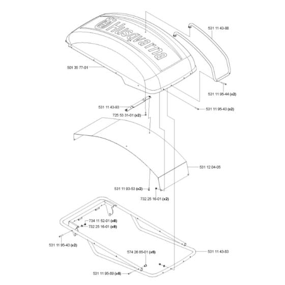 Guard Assembly -1 for Husqvarna CS 2512 Wire Saw