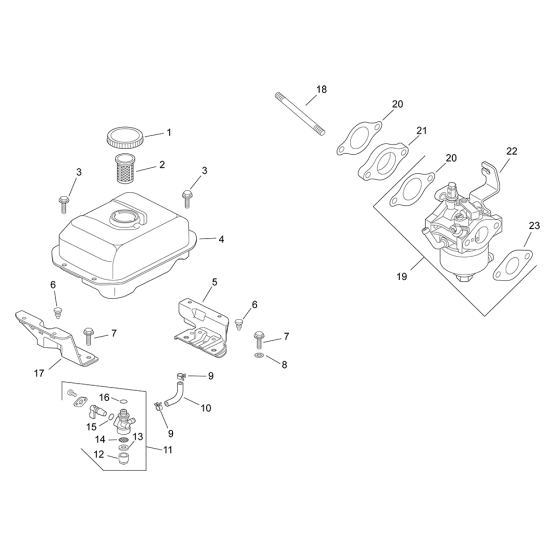 Fuel System for Kohler CS4 Engines