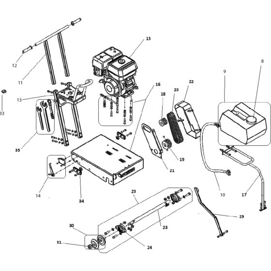 Motor Assembly for Norton Clipper CS401-P13 Floor Saw