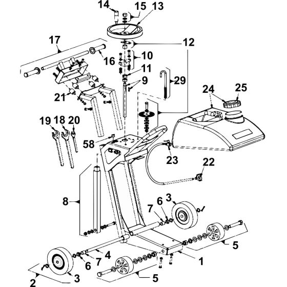 Frame Assembly for Clipper CS451 Floor Saw