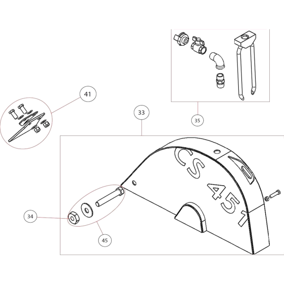 Blade Guard Assembly for Norton Clipper CS451-Diesel Floor Saw