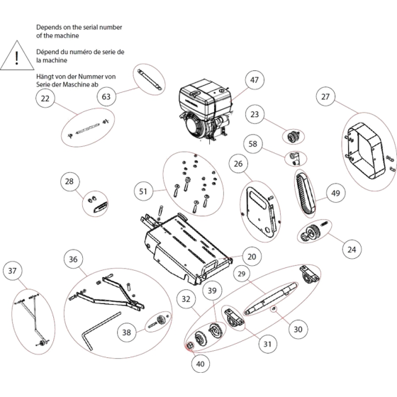 Motor Assembly for Norton Clipper CS451-Diesel Floor Saw