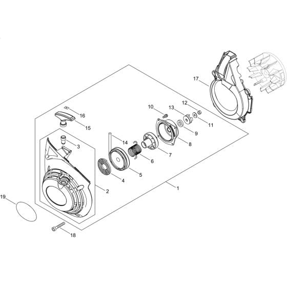 Recoil Starter for ECHO CSG-7410ES Disc Cutter