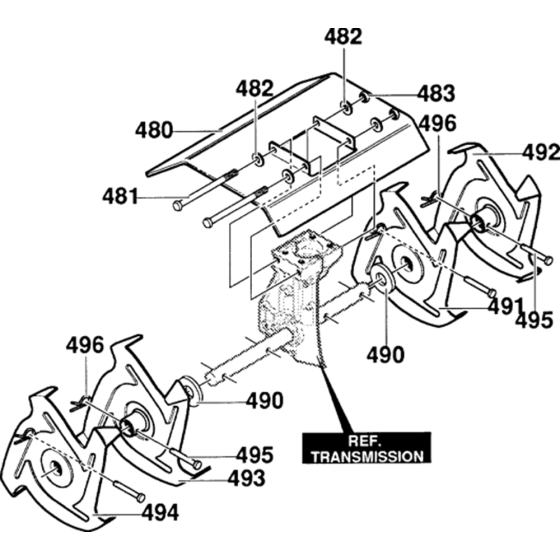 Tine Assembly for Husqvarna CT 16 Cultivator/Tiller