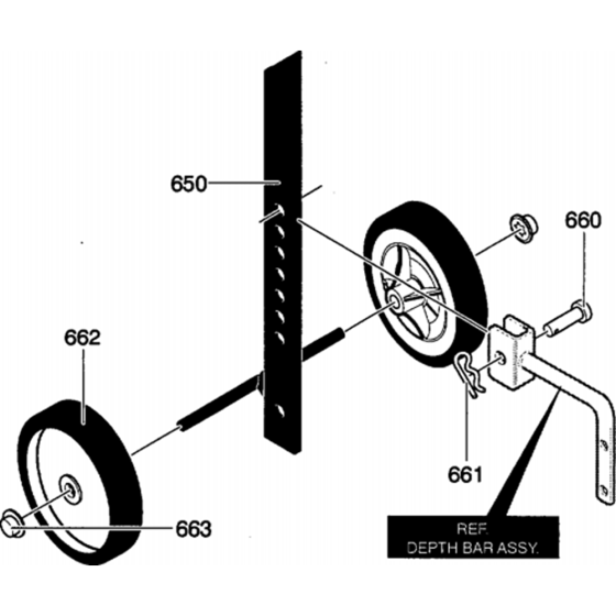 Wheels & Tires Assembly for Husqvarna CT 20 Cultivator/Tiller