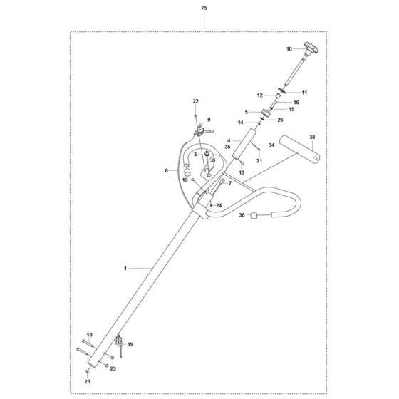 Handle (Twist Pitch) Assembly for Husqvarna CT 36 Trowel