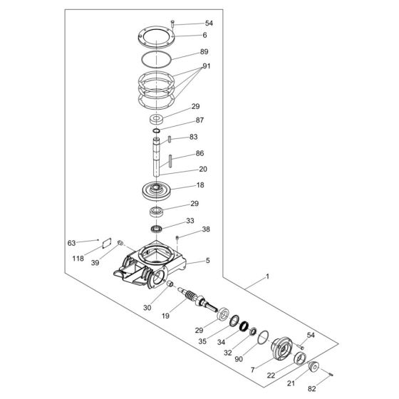 Gearbox Assembly for Wacker CT36-400E Trowel