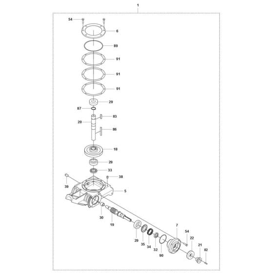 Gearbox Assembly for Husqvarna CT 36 Trowel