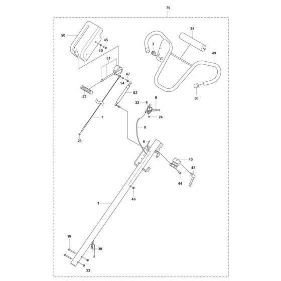 Handle (Adjustable Pro-Shift) Assembly for Husqvarna CT 36 Trowel