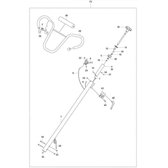 Handle (Adjustable Twist Pitch) Assembly for Husqvarna CT 48 Trowel