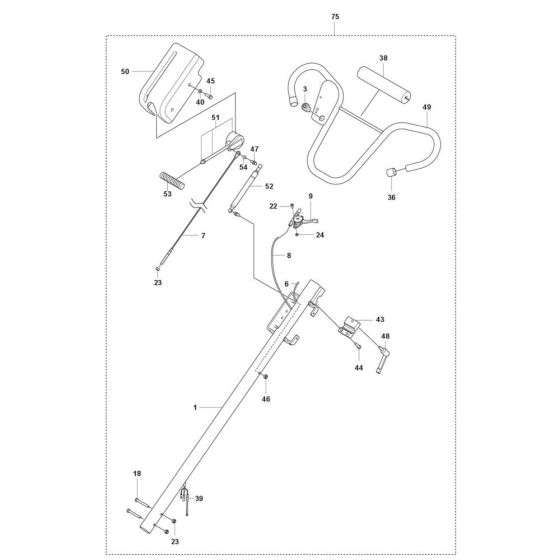 Handle (Adjustable Pro-Shift) Assembly for Husqvarna CT 48 Trowel