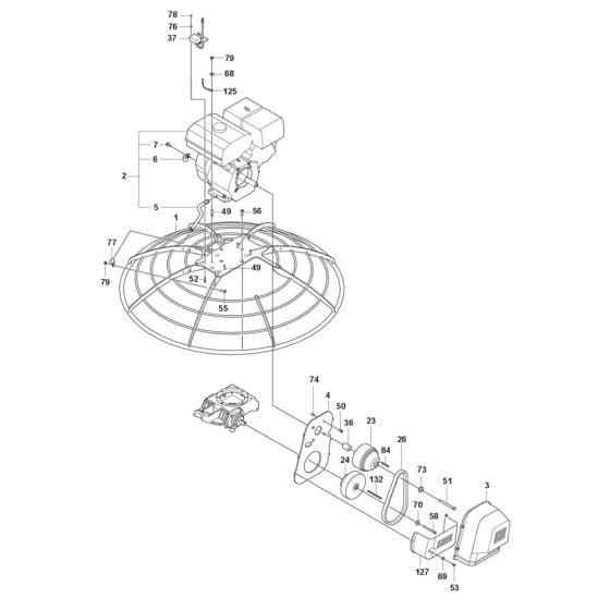 Drive Assembly -2 for Husqvarna CT 48 Trowel