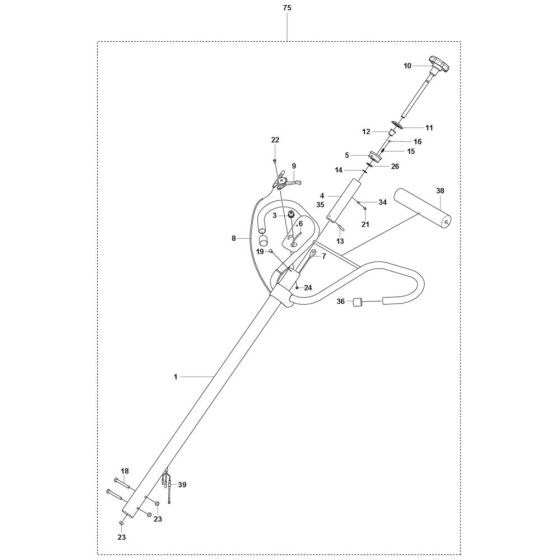 Handle (Twist Pitch) Assembly for Husqvarna CT 48 Trowel