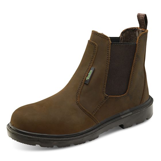 Click Dealer Boot S3 PU/Rubber 200 Joule Steel Toe Cap Brown Size 09