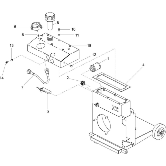 Tank Assembly for Belle Cub 20-90 (PAN) Hydraulic Power Pack