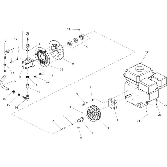 Pump and Motor Assembly for Belle Cub 20-90 (PAN) Hydraulic Power Pack