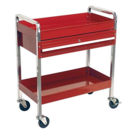 Trolley 2-Level Heavy-Duty with Lockable Drawer Sealey Part No. CX101D