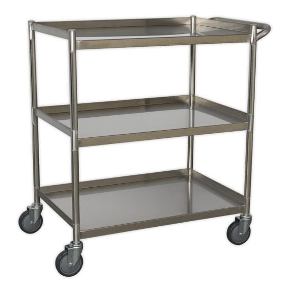 Workshop Trolley 3-Level Stainless Steel Sealey Part No. CX410SS