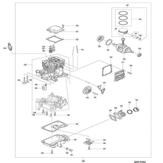 Cylinder Block Assy for Makita EB5300TH Backpack Blower