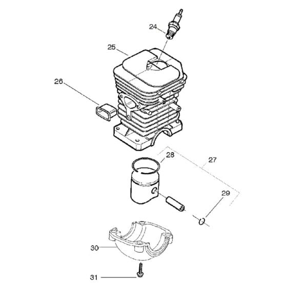 Cylinder Piston Assembly for Husqvarna 136LE Chainsaw