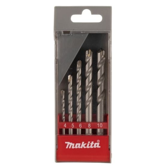 Masonry Drill Bit Set 5pcs: 4,5,6,8,10mm X 70-110mm, Makita OEM No. D-05175