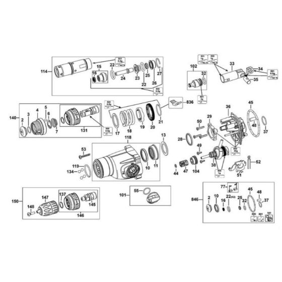 Intershaft Assembly for DeWalt D25144 Rotary Hammer